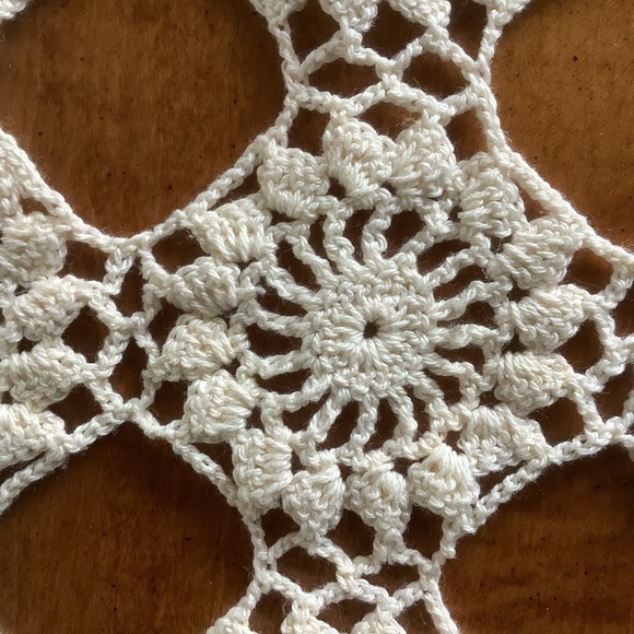 Handmade Crocheted 14” Square Doily - Picture 7 of 10